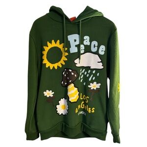 Riot Empire Graphic Wearable Art Psychedelic Hippiecore Green Hoodie Mens Size M